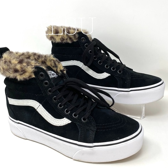 VANS SK8-HI Platform MTE Leopard Suede Black Women - Picture 6 of 13